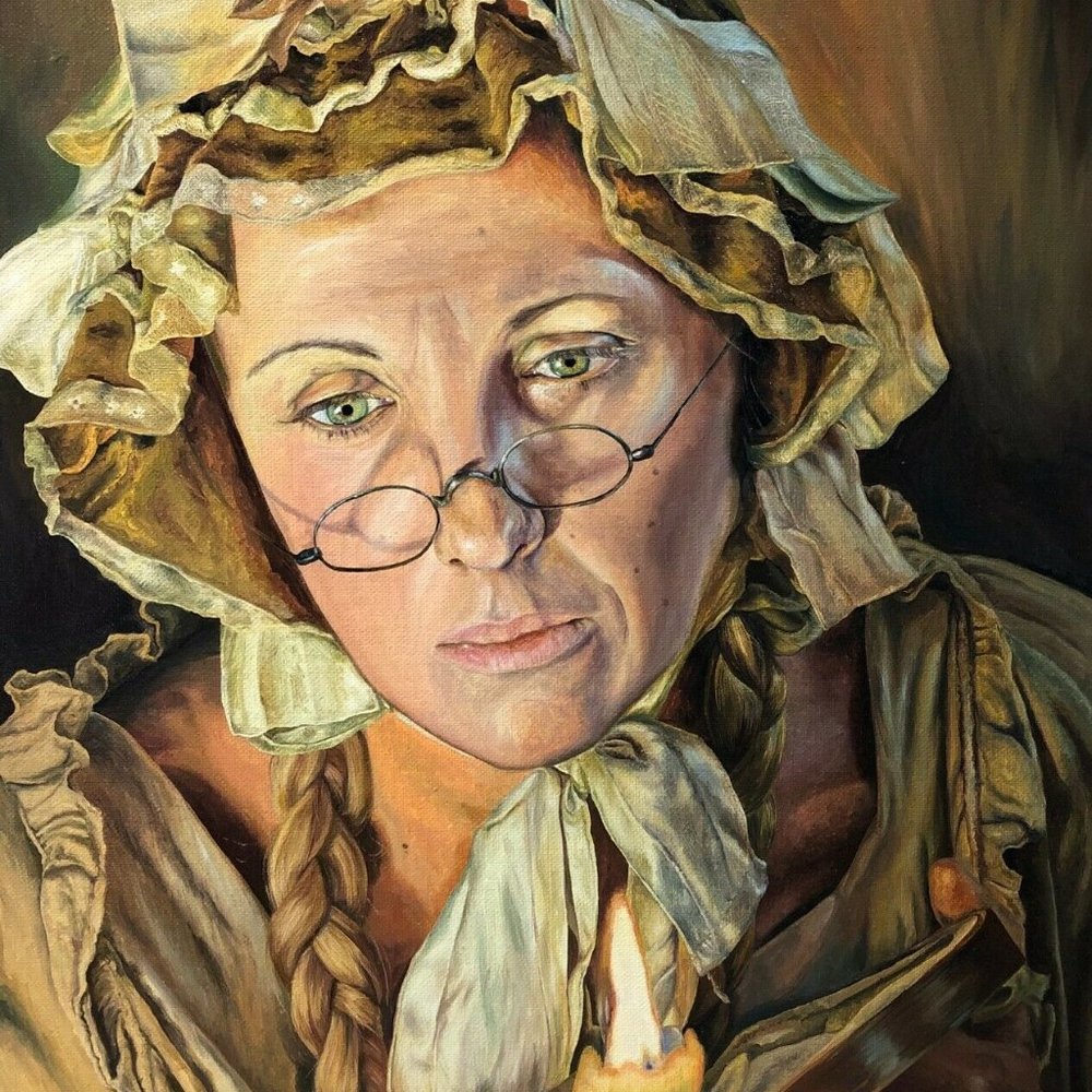 Original Oil Painting Canvas Wall Art Portrait Woman Realism Woman Female Artist